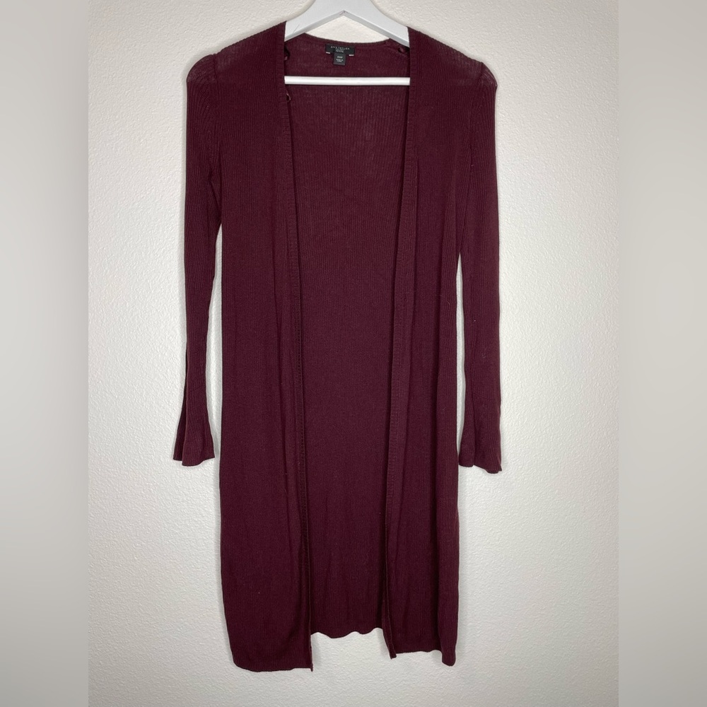 Burgundy Long Cardigan